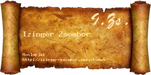 Izinger Zsombor névjegykártya